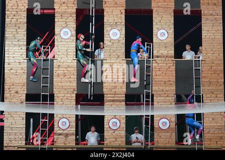 ISTANBUL, TURKIYE - 02 SEPTEMBRE 2023 : compétition de pompiers dans le Championnat du monde de sports d'incendie et de sauvetage à Istanbul Banque D'Images