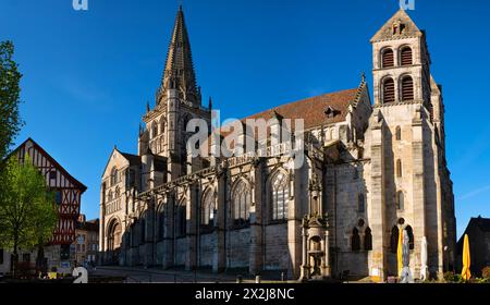 Cathédrale Saint-Lazare à Autun avec ses environs Banque D'Images