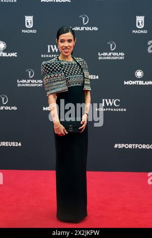 Madrid. Espagne. 20240422, Nicol David assiste aux Laureus World Sports Awards Madrid 2024 - tapis rouge au Palacio de Cibeles le 22 avril 2024 à Madrid, Espagne crédit : MPG/Alamy Live News Banque D'Images