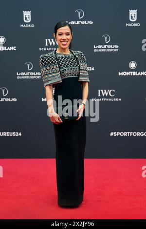 Madrid, Madrid, Espagne. 22 avril 2024. Nicol David assiste aux Laureus World Sports Awards Madrid 2024 - tapis rouge au Palacio de Cibeles le 22 avril 2024 à Madrid, Espagne (crédit image : © Jack Abuin/ZUMA Press Wire) USAGE ÉDITORIAL SEULEMENT! Non destiné à UN USAGE commercial ! Crédit : ZUMA Press, Inc/Alamy Live News Banque D'Images