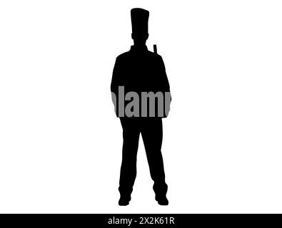 Art vectoriel de silhouette de soldat britannique beefeater Illustration de Vecteur