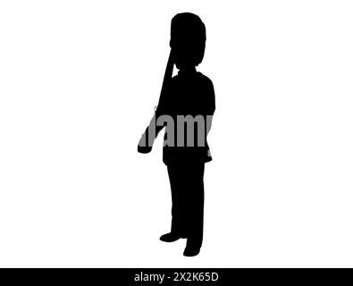 Art vectoriel de silhouette de soldat britannique beefeater Illustration de Vecteur