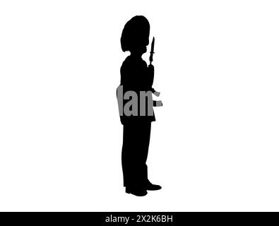 Art vectoriel de silhouette de soldat britannique beefeater Illustration de Vecteur