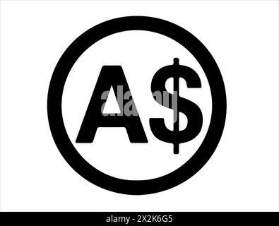 Silhouette de signe de devise du dollar australien Illustration de Vecteur