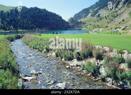 Vallée de Nuria, province de Gérone, Catalogne, Espagne. Banque D'Images