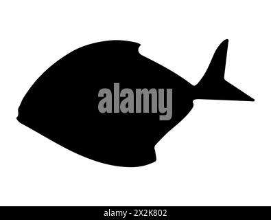 Pomfret silhouette de poisson art vectoriel Illustration de Vecteur