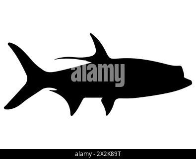 Art vectoriel de silhouette de poisson Tarpon Illustration de Vecteur