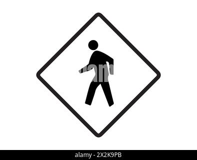 Art vectoriel de silhouette de signalisation routière piétonne Illustration de Vecteur