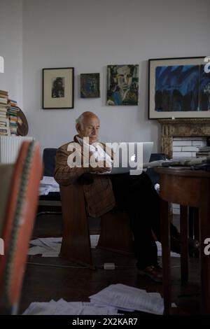 Portrait de Michael Nyman (compositeur) chez lui 28/10/2018 ©Isabella de Maddalena/opale.photo Banque D'Images