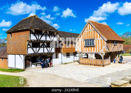 Titchfield Market Hall, Upper Hall de Crawley and Horsham Shop, Weald & Downland Living Museum, West Sussex, Angleterre Banque D'Images