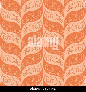 Motif sans couture de gribouillage de fleurs. Fond floral sans fin dans le style doodle. Simple couverture botanique répétée. Illustration dessinée à la main plate vectorielle. Illustration de Vecteur