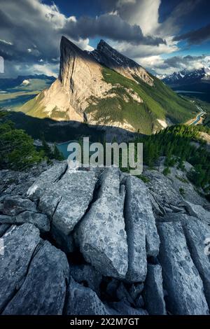 Géographie / voyage, Canada, Banff, Alberta, Ha Ling Peak point, DROITS-AUTORISATION-SUPPLÉMENTAIRES-INFO-NON-DISPONIBLE Banque D'Images