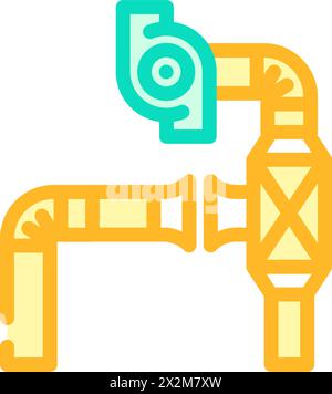 illustration vectorielle d'icône de couleur de ventilation du système d'extraction Illustration de Vecteur