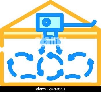 illustration vectorielle d'icône de couleur de ventilation de circulation d'air Illustration de Vecteur