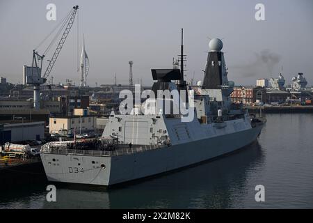 HMS Diamond à Portsmouth Banque D'Images