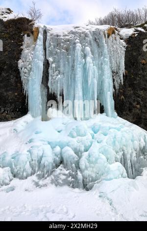 Géographie / voyage, Islande, Vesturland, cascade glacée au 47 près de Glymur, ouest de l'Islande, ADDITIONAL-RIGHTS-CLEARANCE-INFO-NOT-AVAILABLE Banque D'Images