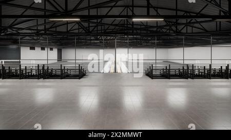 rendu 3d d'un mini football futsal ou handball en intérieur Banque D'Images