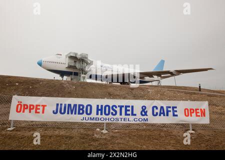 HÔTEL JUMBO STAY DANS UN BOEING 747 DÉSARMÉ À STOCKHOLM Banque D'Images