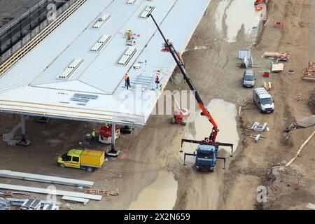 Construction d'une gare avec grue à Vienne, Autriche Banque D'Images