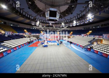 MOSCOU - 13 janvier : Krylatskoye Sports Palace, basket-Hall - lieu du match WSB entre Dinamo Moscou et Thai Bangkok Elephants, 13 janvier 2012, Moscou, R Banque D'Images