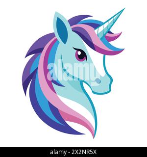 Vecteur magique de licorne, parfait pour les livres pour enfants cartes invitations logos Web Design T-shirts cartes de voeux Papeterie emballage tatouage designs Illustration de Vecteur