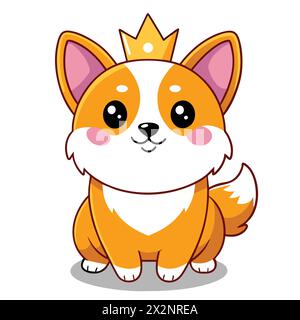 Soleil sur les jambes courtes : Happy Corgi Vector Art, parfait pour les livres pour enfants cartes invitations logos Web Design T-shirts cartes de voeux Papeterie Illustration de Vecteur