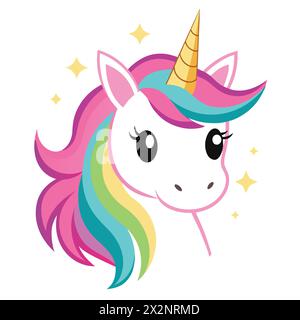 Vecteur magique de licorne, parfait pour les livres pour enfants cartes invitations logos Web Design T-shirts cartes de voeux Papeterie emballage tatouage designs Illustration de Vecteur