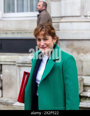 Londres, Angleterre, Royaume-Uni. 23 avril 2024. Victoria Atkins Secrétaire à la santé vu quitter le Cabinet Office crédit : Richard Lincoln/Alamy Live News Banque D'Images