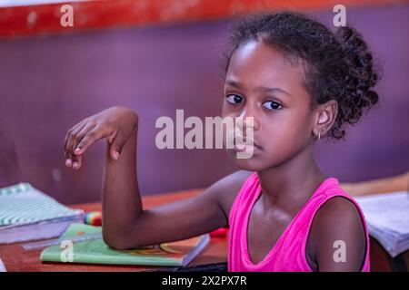 Élève à l'école à Cuba Banque D'Images