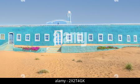 Assouan, Egypte ; 23 avril 2024 - Une maison nubienne colorée à Assouan, Egypte Banque D'Images