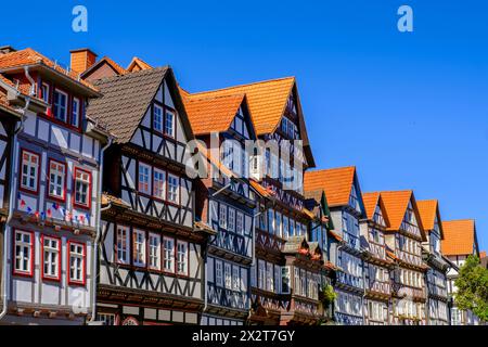 Allemagne, Hesse, Bad Sooden-Allendorf, rangée de maisons historiques à colombages Banque D'Images