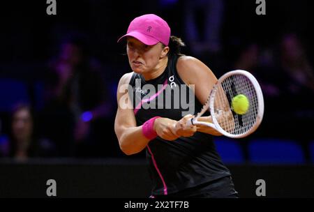 IgA Swiatek (POL) action, Tennis, Porsche Cup 2024, Porsche Arena, Stuttgart, Bade-Wuertemberg, Allemagne Banque D'Images