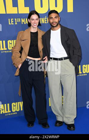 Paris, France. 23 avril 2024. Kristel Van de Kamp et Nassim Lyes présents à la première Fall Guy au cinéma UGC Normandie à Paris, France le 23 avril 2024. Photo par Aurore Marechal/ABACAPRESS.COM crédit : Abaca Press/Alamy Live News Banque D'Images