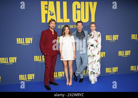 Paris, France. 23 avril 2024. Ryan Gosling, Kelly McCormick, David Leitch et Emily Blunt présents à la première Fall Guy au cinéma UGC Normandie à Paris, France, le 23 avril 2024. Photo par Aurore Marechal/ABACAPRESS.COM crédit : Abaca Press/Alamy Live News Banque D'Images