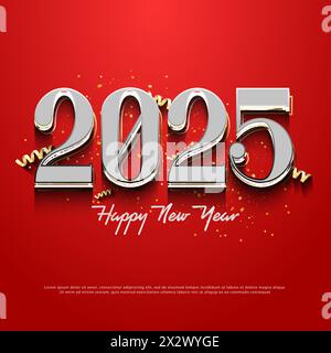bonne année 2025 avec une coloration classique et élégante. Illustration de Vecteur