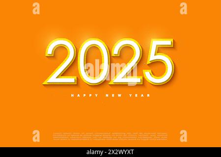 Bonne année 2025. Concept de salutation pour la célébration du nouvel an 2025. Illustration de Vecteur