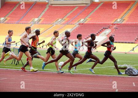 MOSCOU - 11 juin : participants à la course sur circuit à Grand Sports Arena de Luzhniki OC lors des compétitions internationales d'athlétisme IAAF World Challen Banque D'Images