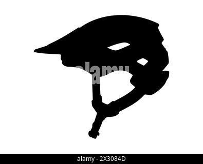 Silhouette de casque de vélo vecteur art Illustration de Vecteur