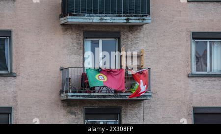 Zürich, Schweiz - 11. Janvier 2021 : Ein Altbau in der Stadt Zürich. Banque D'Images