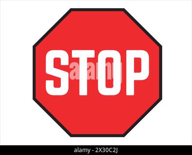 Stop panneau routier vecteur art Illustration de Vecteur