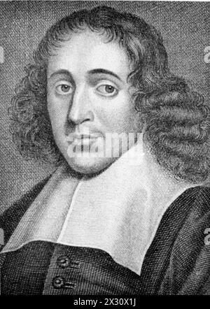 Spinoza, Baruch de, 24.11.1632 - 21.2,1677, philosophe néerlandais, basé sur une gravure sur cuivre de H. Lips, ADDITIONAL-RIGHTS-LEARANCE-INFO-NOT-AVAILABLE Banque D'Images