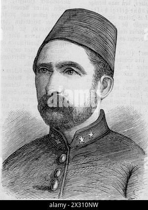 Sueleiman Pascha, 1838 - 8,8.1892, officier ottoman, gravure sur bois, fin XIXe siècle, INFORMATIONS-AUTORISATION-DROITS-SUPPLÉMENTAIRES-NON-DISPONIBLES Banque D'Images