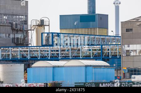 Blick auf das Gelände von Norwegian artis im französischen Huningue, direkt an der Grenze zur Schweiz. (Bâle-Kleinhüningen, Schweiz, 13.04.2022) Banque D'Images