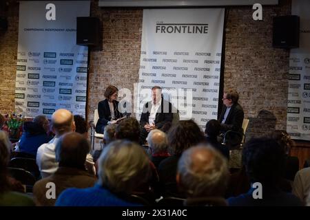 Lancement du livre England : Seven Myths that Changed the Country par Marc Stears & Tom Baldwin. Présidé par Rachel Sylvester au Frontline Club Banque D'Images