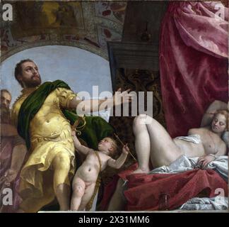 L'allégorie de l'amour est une série de quatre peintures de Paolo Veronese, produites vers 1570 comme peintures de plafond Banque D'Images