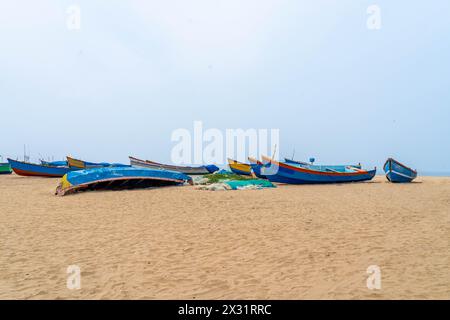 Magnifique paysage marin sur la plage de Chavakkad, Kerala, Inde. Banque D'Images