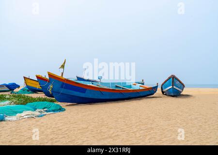 Magnifique paysage marin sur la plage de Chavakkad, Kerala, Inde. Banque D'Images