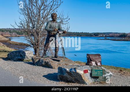 William Francis Ganong Statue - fabriqué Stephen, Nouveau-Brunswick Banque D'Images