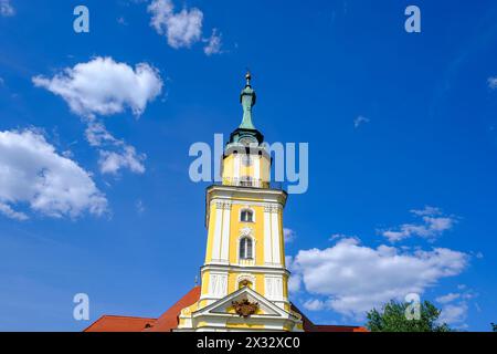 Église évangélique Sophia à Pokoj, district de Namyslow, voïvodie d'Opole, haute-Silésie, Pologne. Banque D'Images