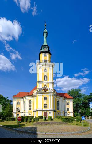 Église évangélique Sophia à Pokoj, district de Namyslow, voïvodie d'Opole, haute-Silésie, Pologne. Banque D'Images